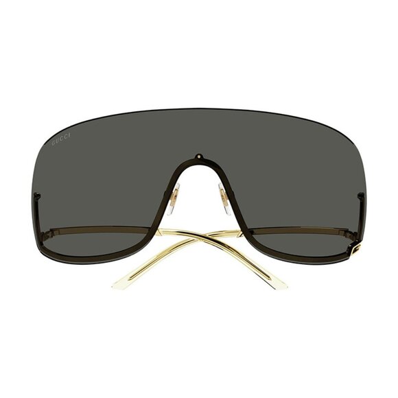 NEW GUCCI SHIELD SUNGLASSES GUCCI GG1560S 001 GOLD GREY EYEWEAR